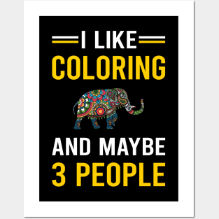 3 People Coloring Posters and Art